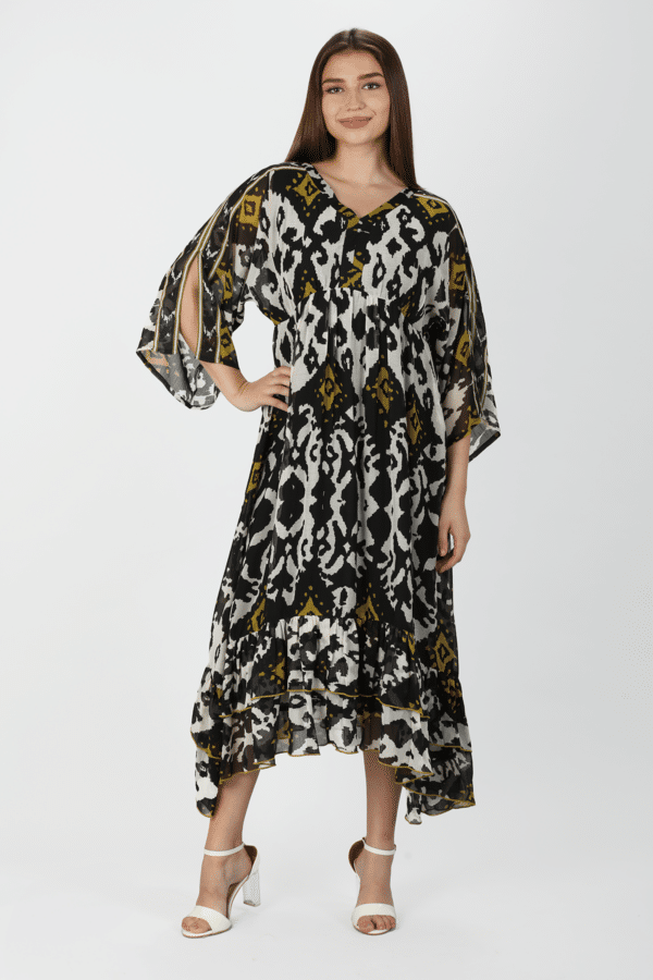 Charcoal Black Maxi Dress Party Wear For Women