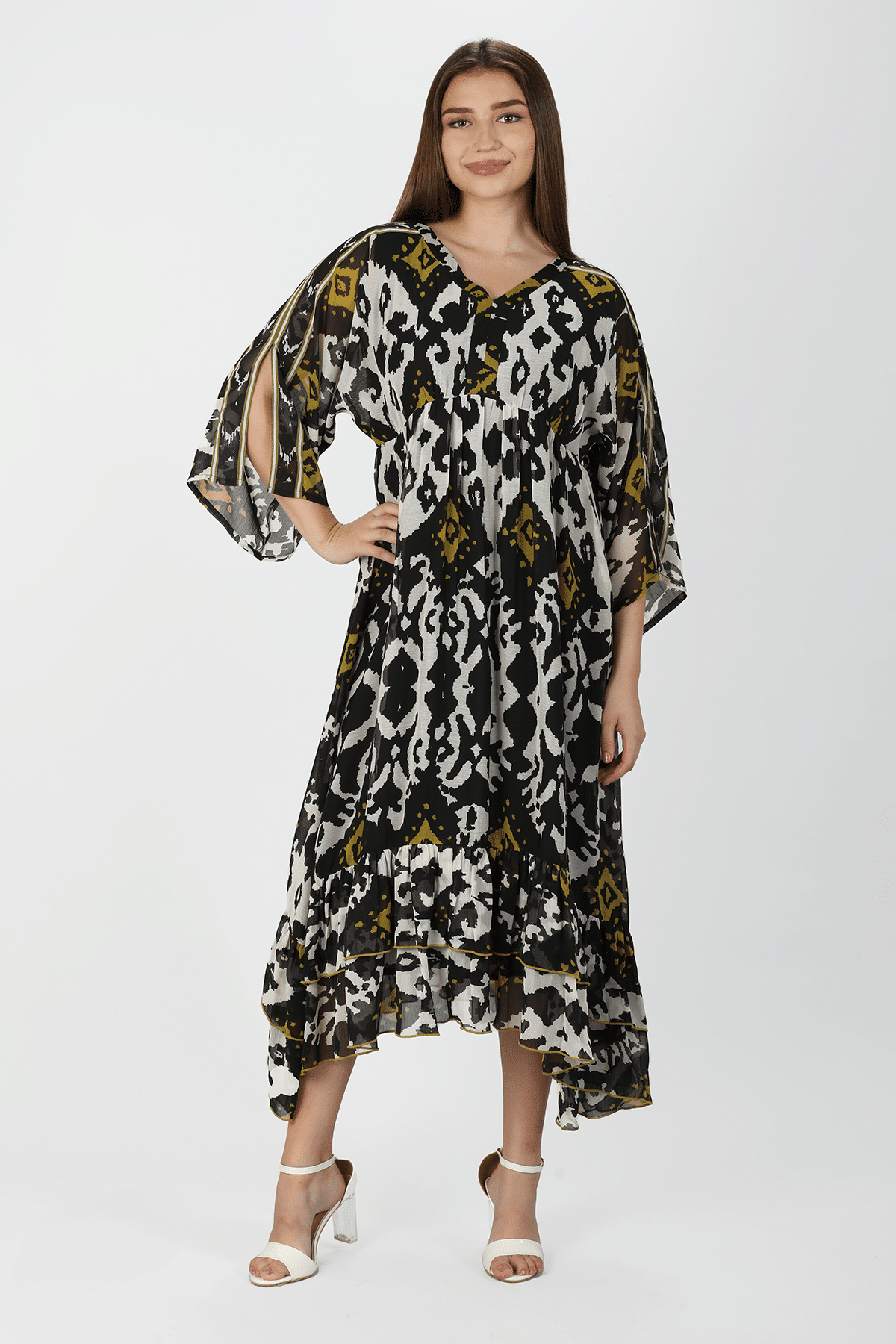 Charcoal Black Maxi Dress Party Wear For Women
