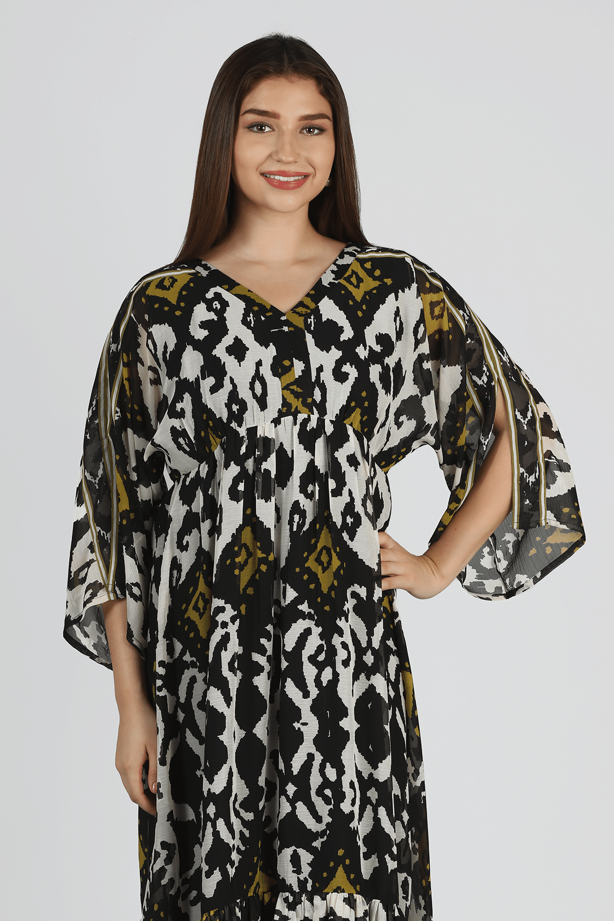 Charcoal Black Maxi Dress Party Wear For Women
