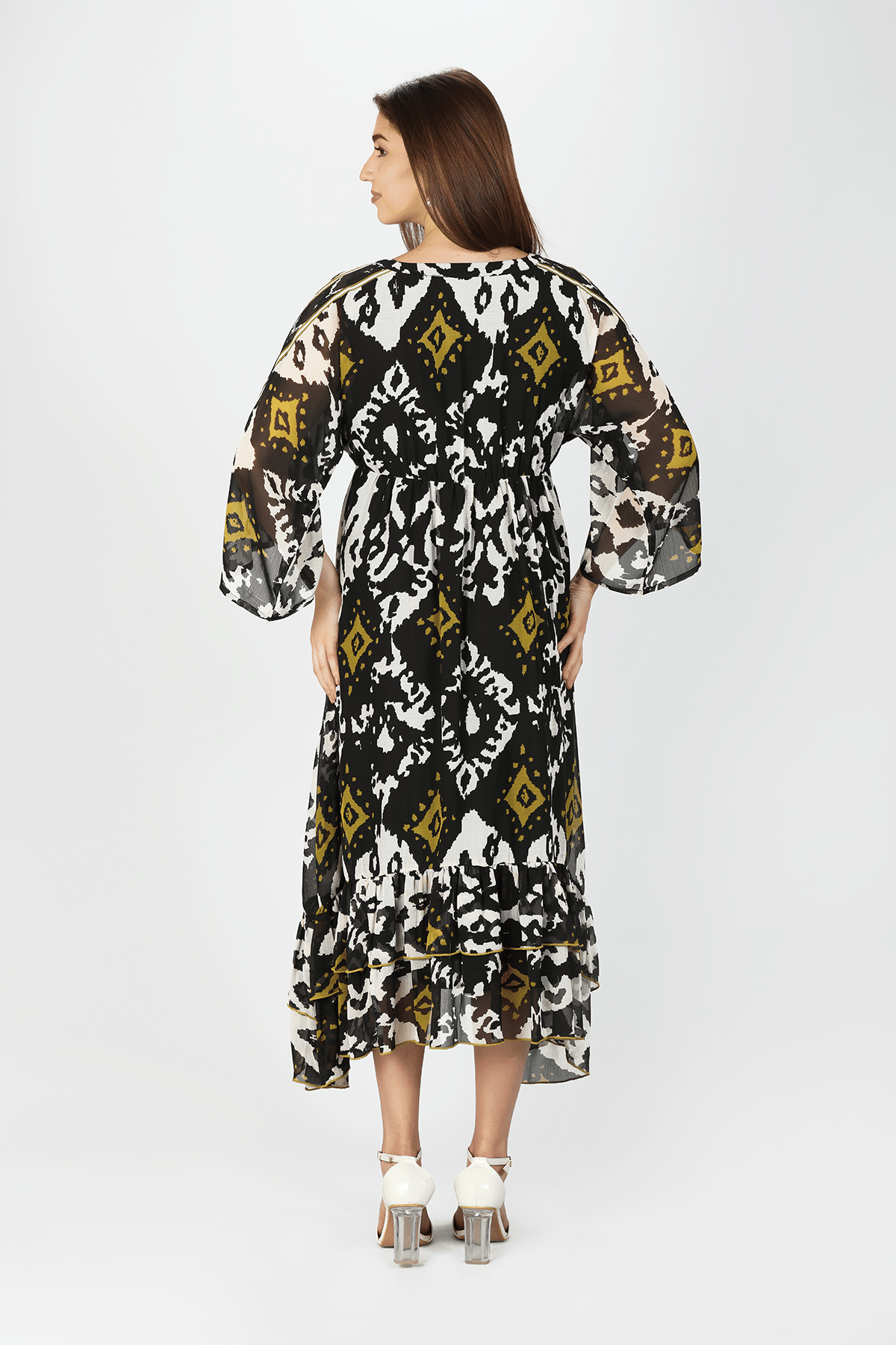 Charcoal Black Maxi Dress Party Wear For Women