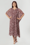 Printed Maroon Dress For Women
