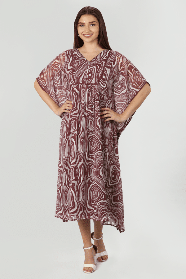 Printed Maroon Dress For Women