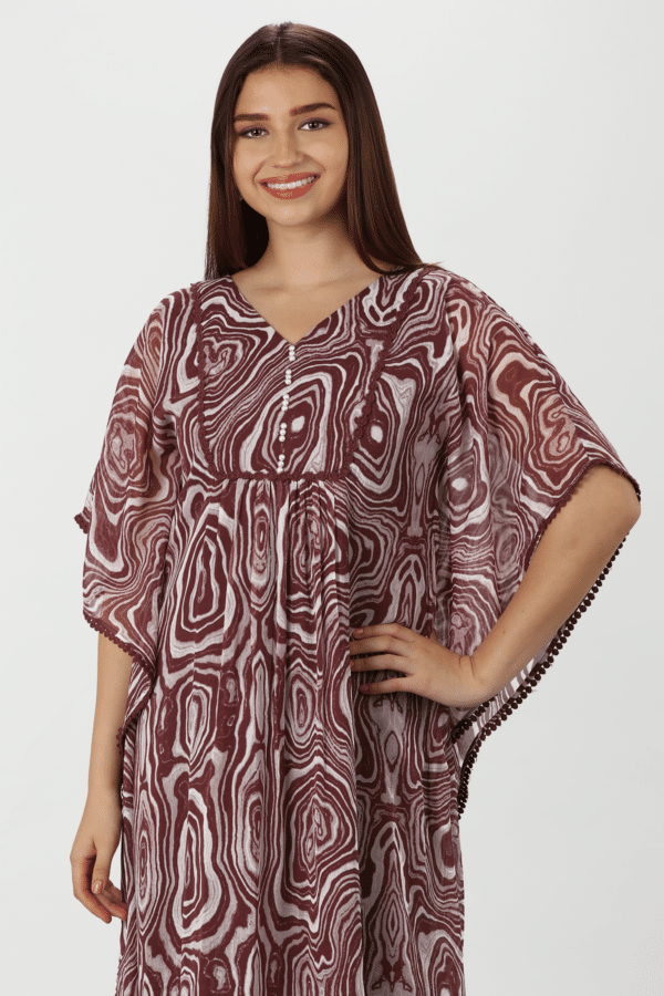 Printed Maroon Dress For Women