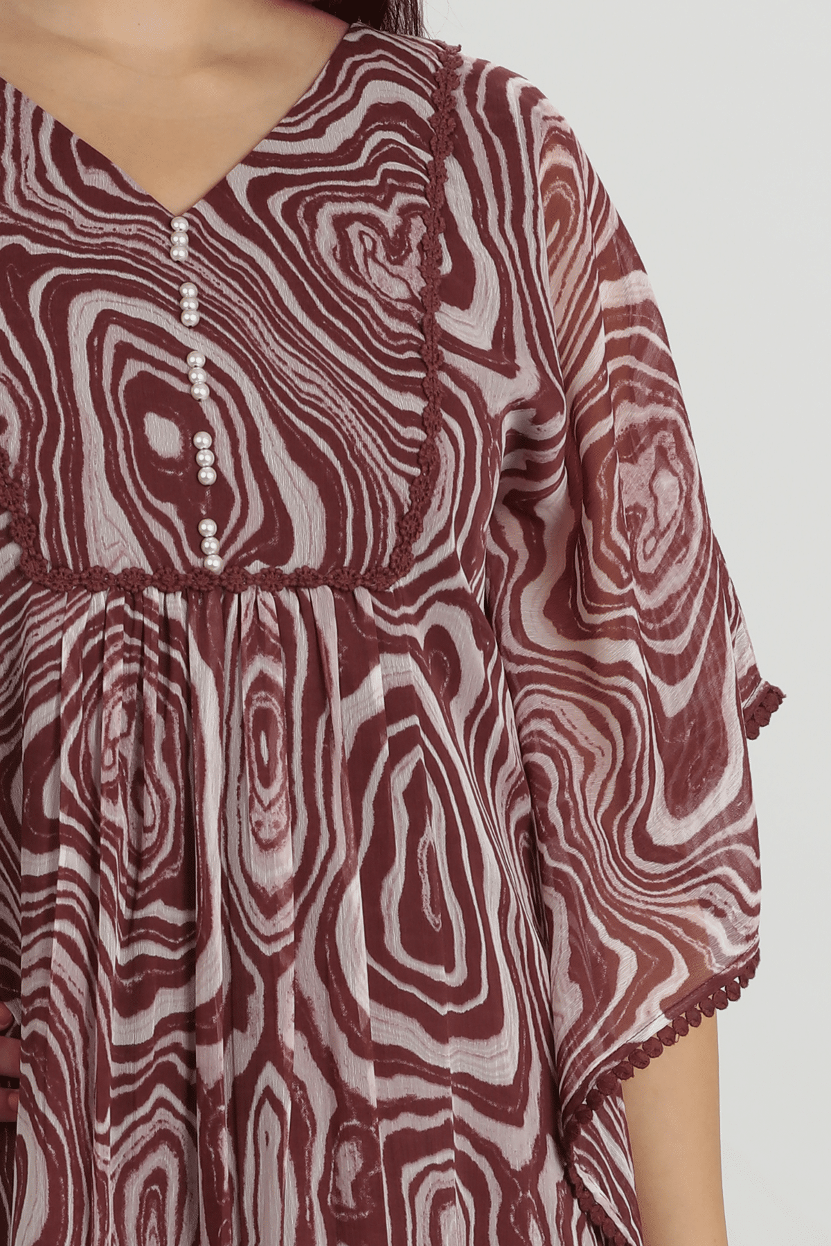 Printed Maroon Dress For Women