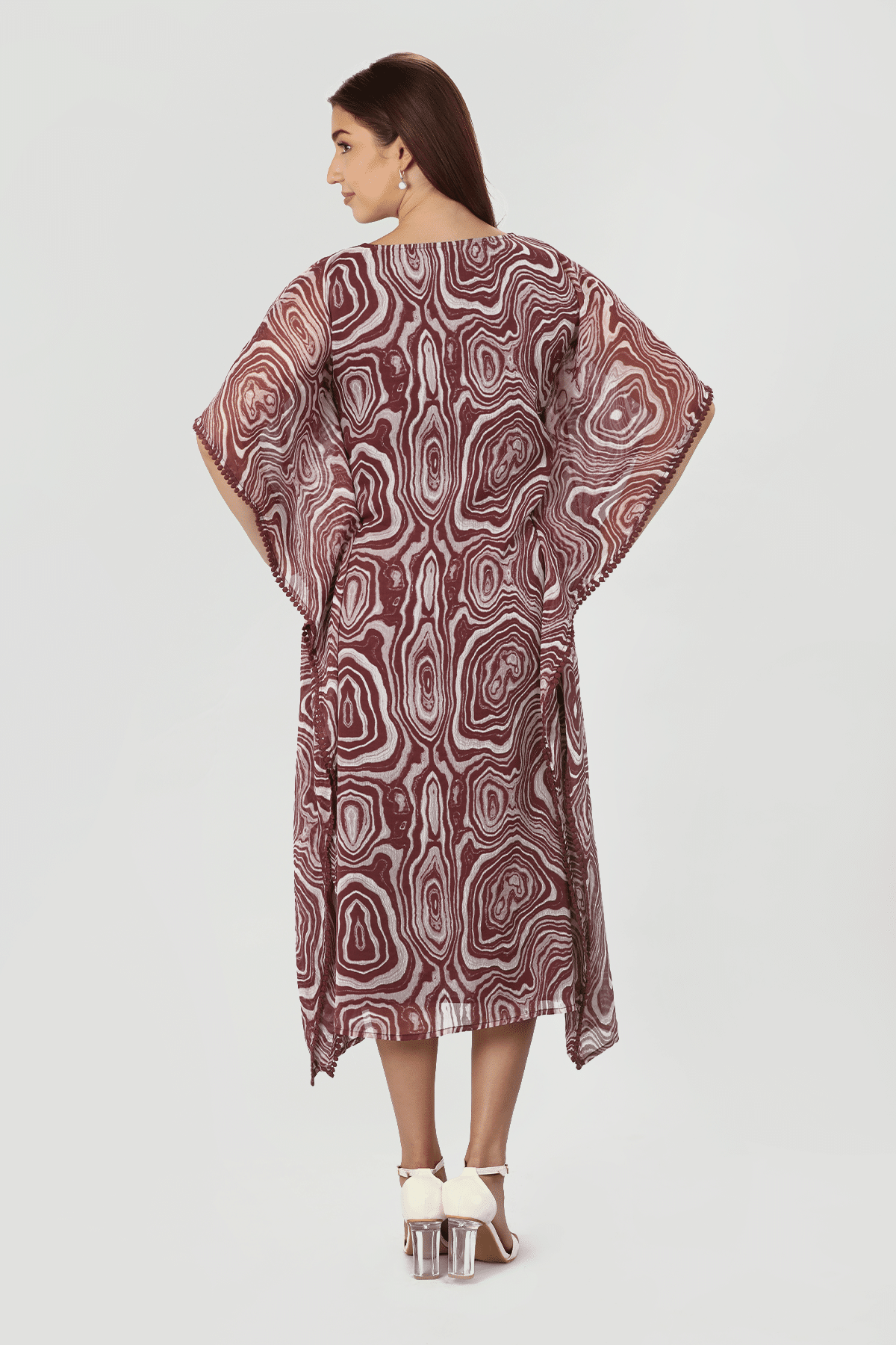 Printed Maroon Dress For Women