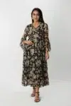 Printed Brown Dress Women