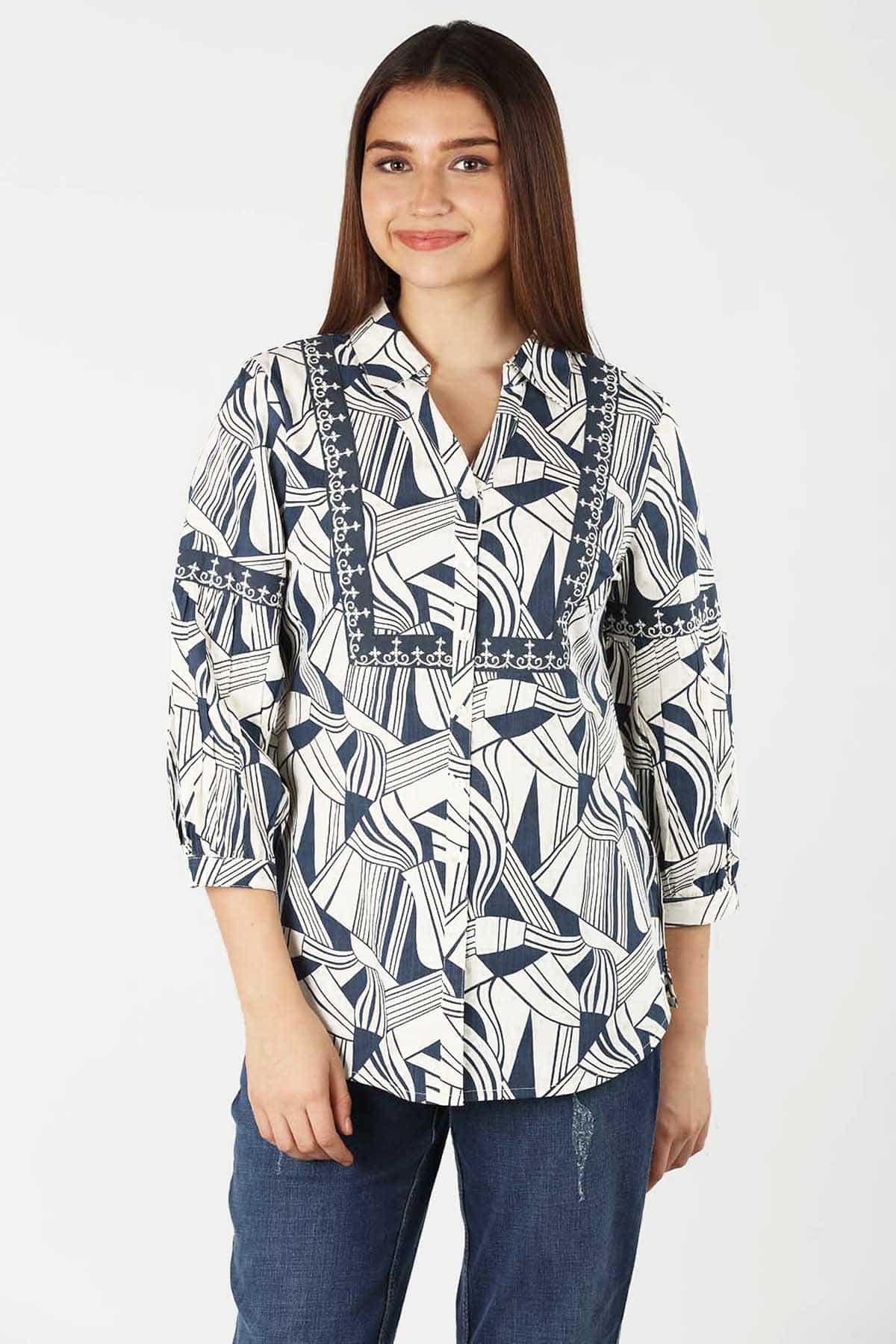 Embroidered Rayon Slub Shirt - Image 2