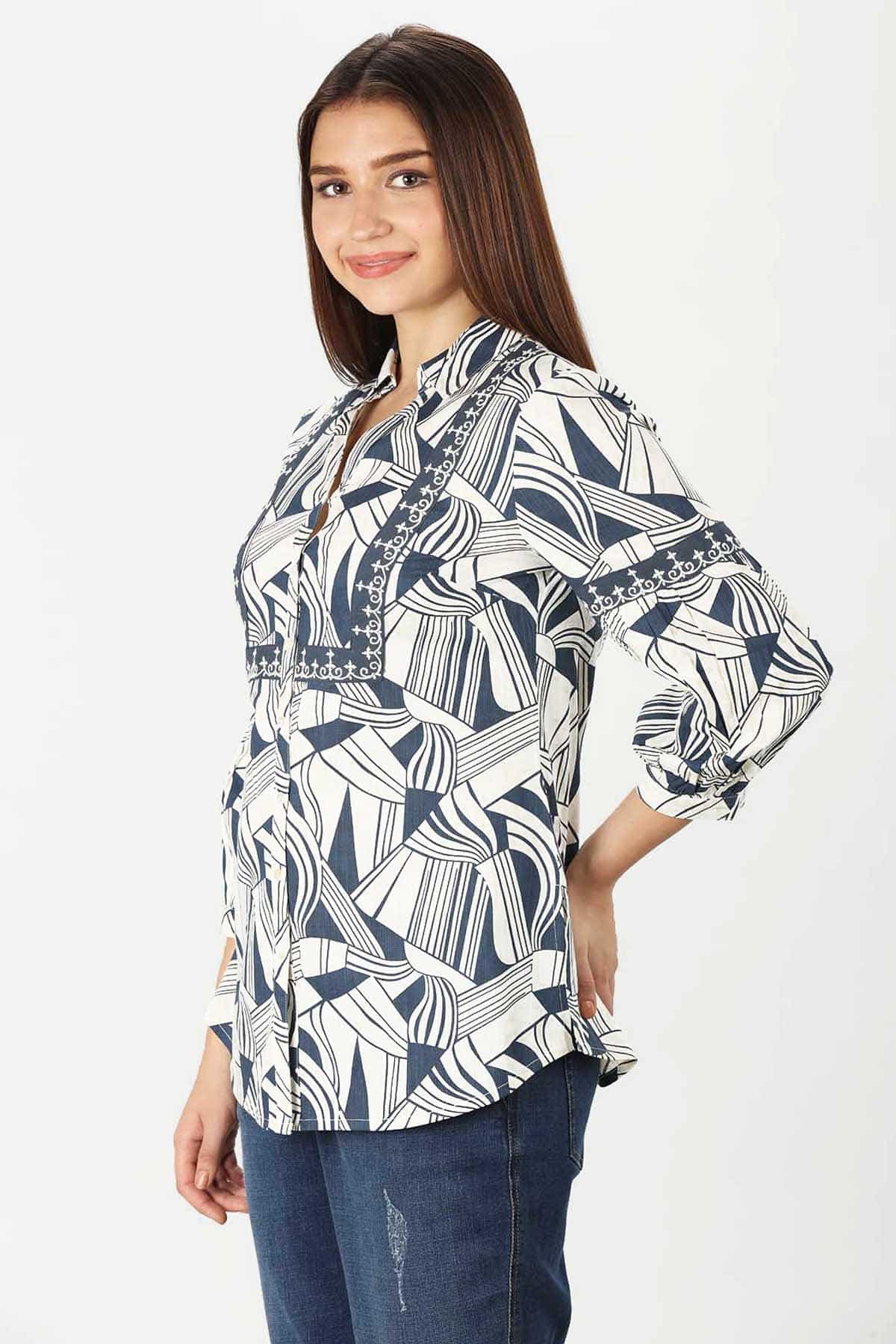 Embroidered Rayon Slub Shirt - Image 4