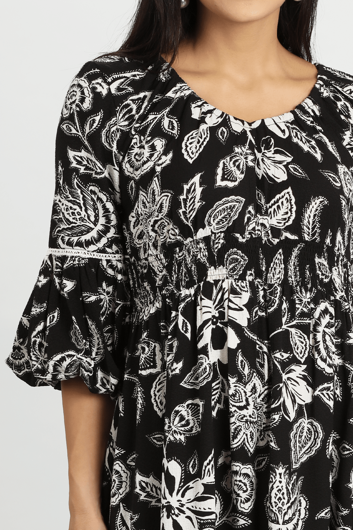 Printed Black Dress Maxi For Ladies
