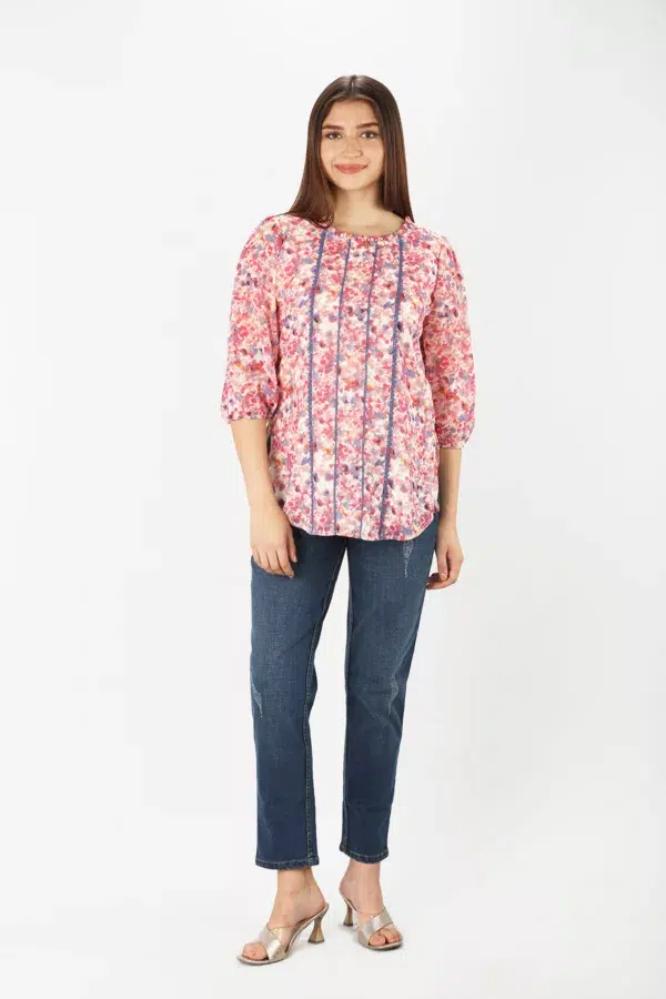Printed Pink Tops For Women