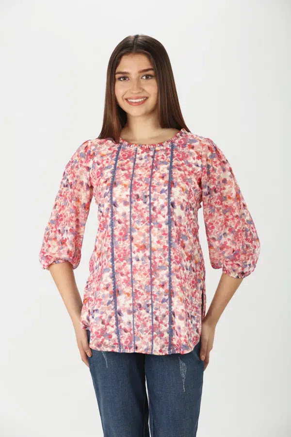 Printed Pink Tops For Women