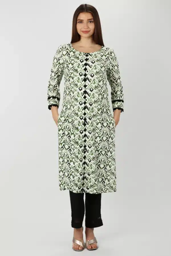Printed Green Kurta Ladies