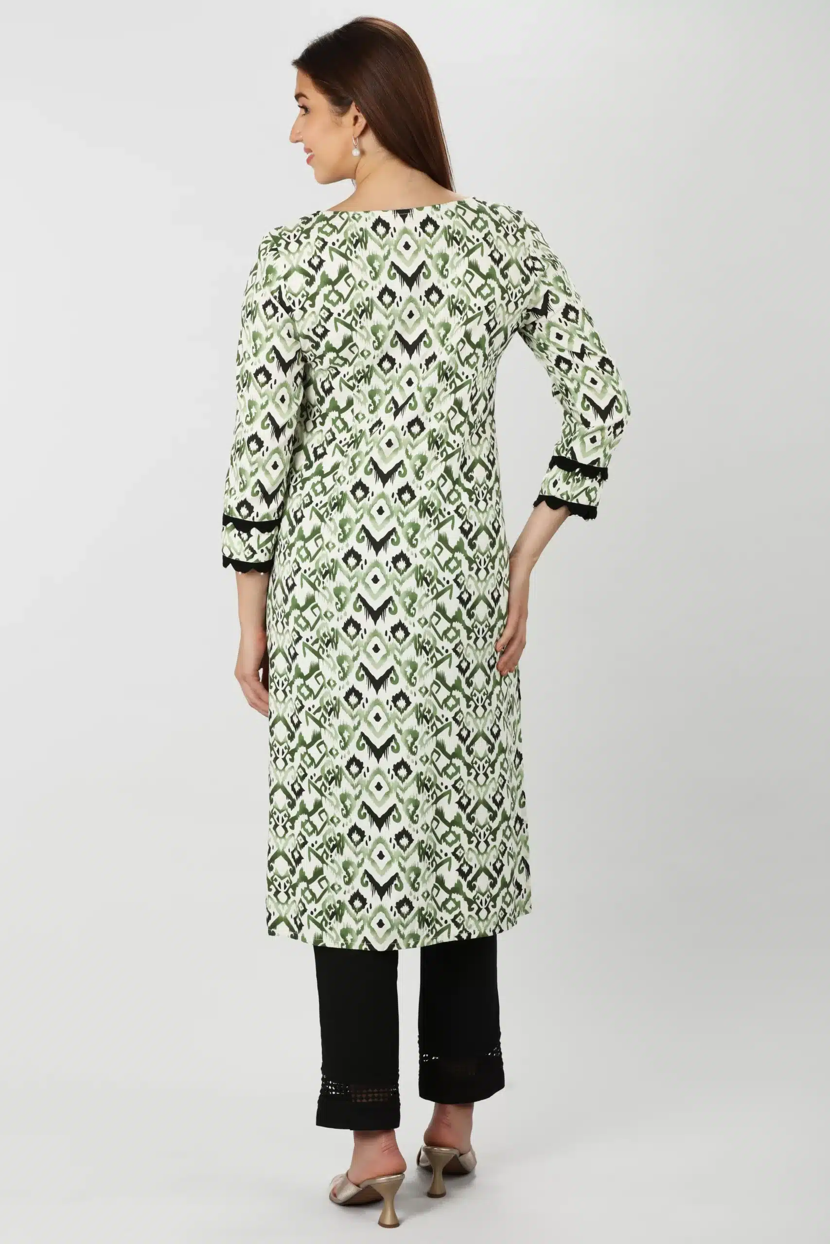 Printed Green Kurta Ladies