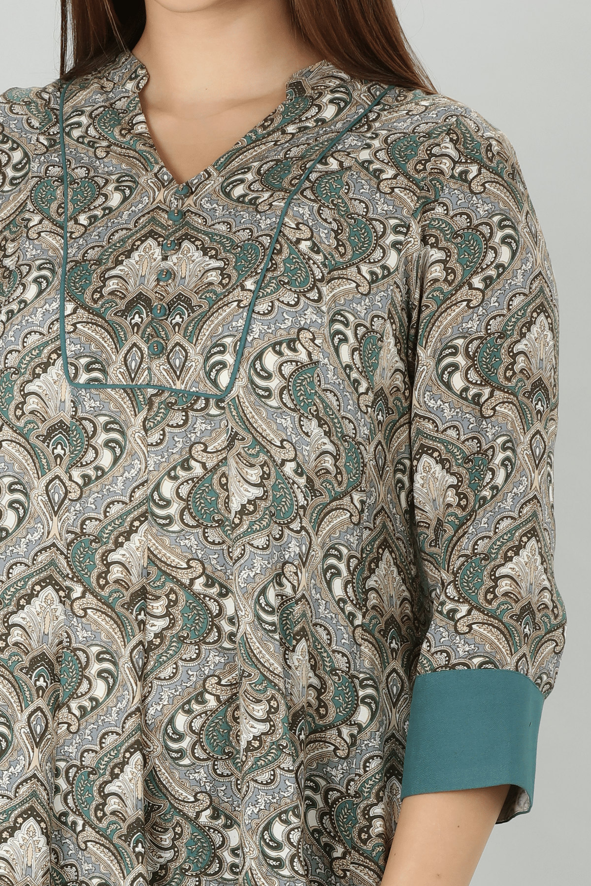 Printed Grey Kurta For Women