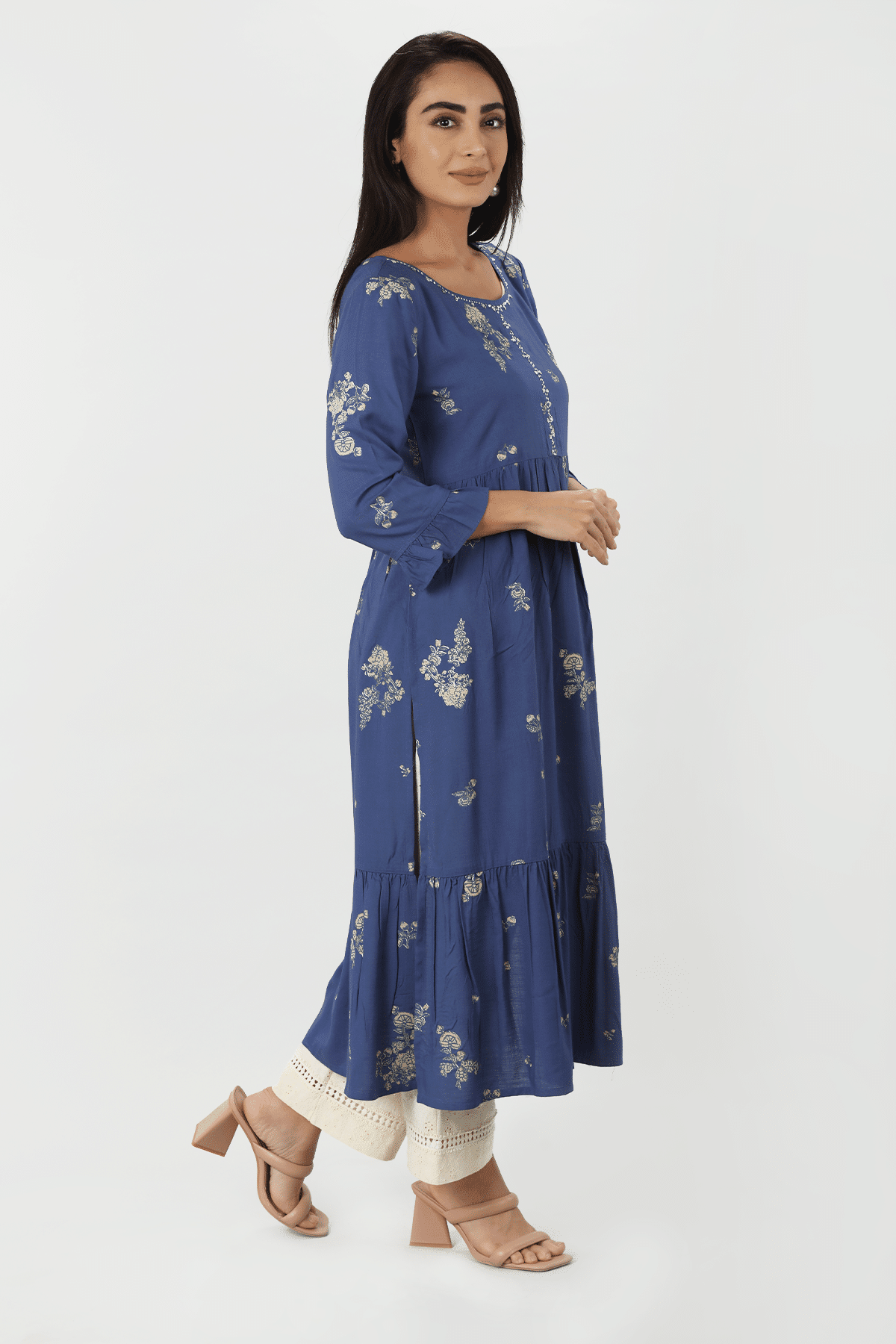 Printed Blue Kurti For Women