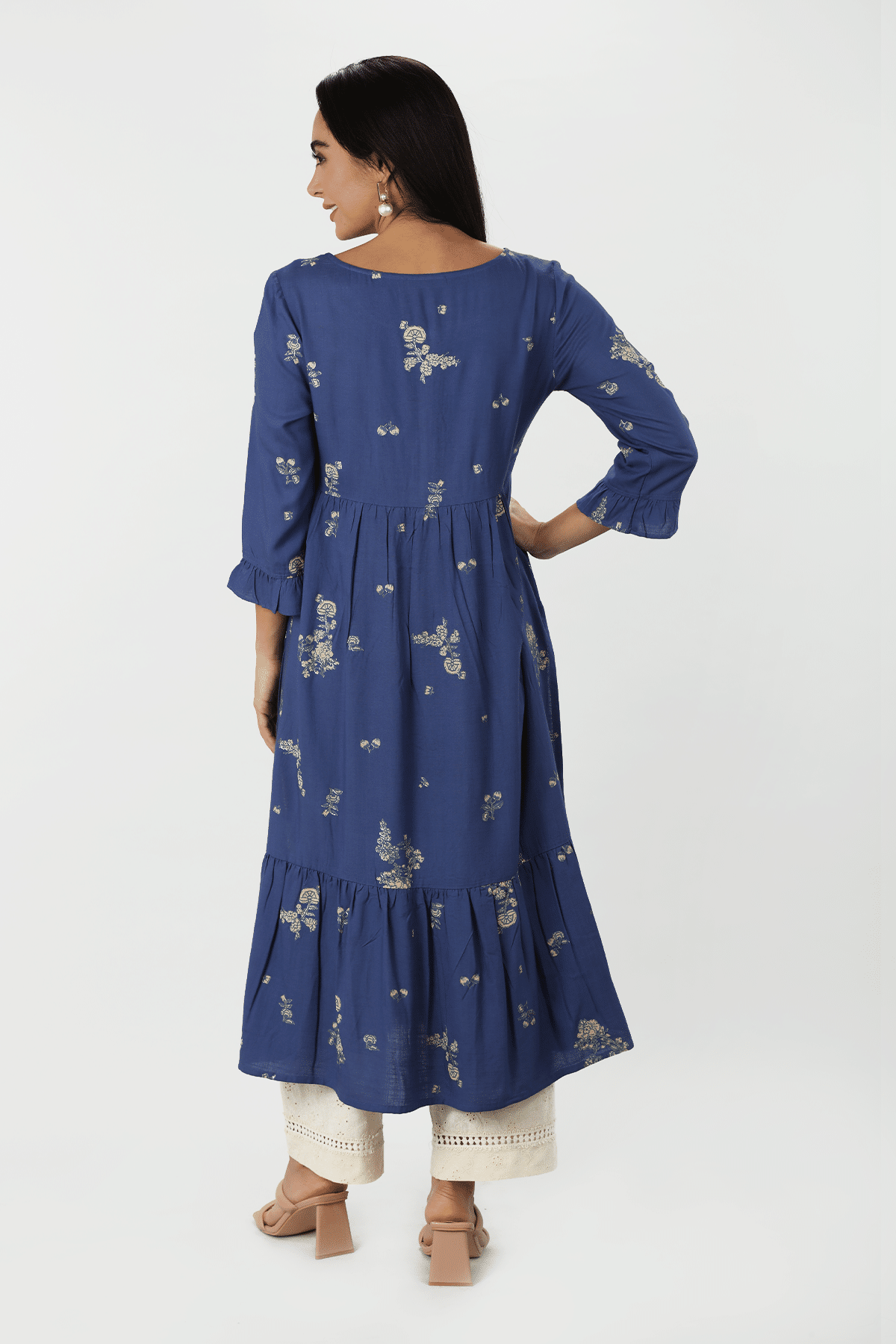Printed Blue Kurti For Women