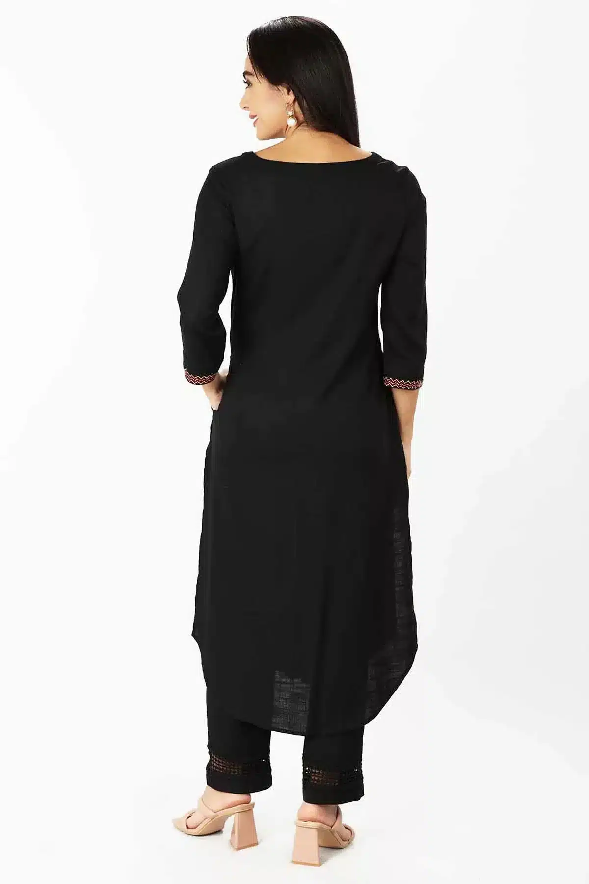 Embroidered Black Kurta For Women