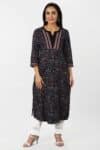 Embroidered Charcoal Black Kurta For Women