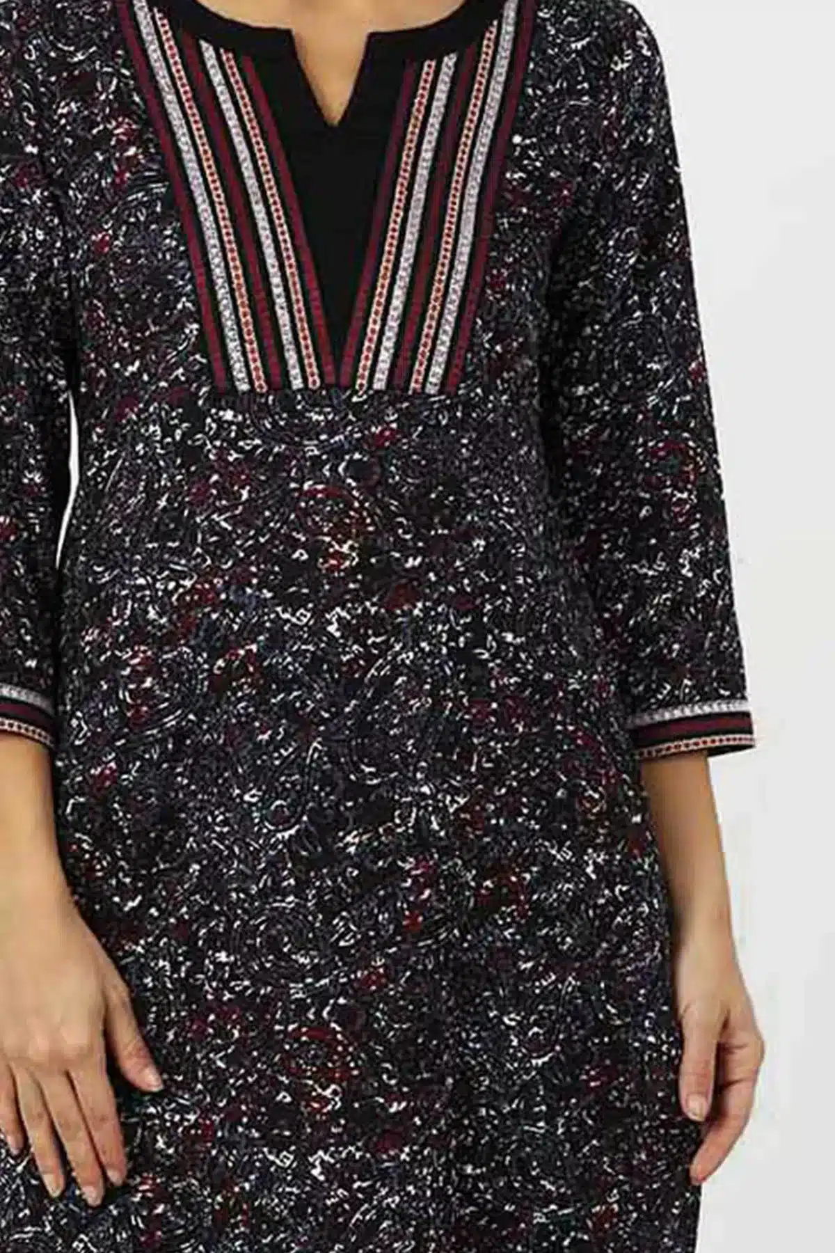 Embroidered Charcoal Black Kurta For Women