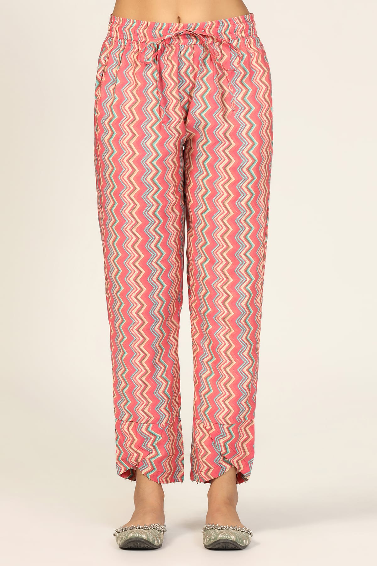 Printed Pink Palazzo For Women