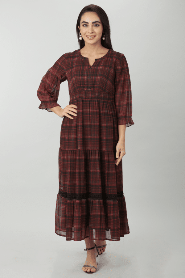 Rust Red Dress For Woman