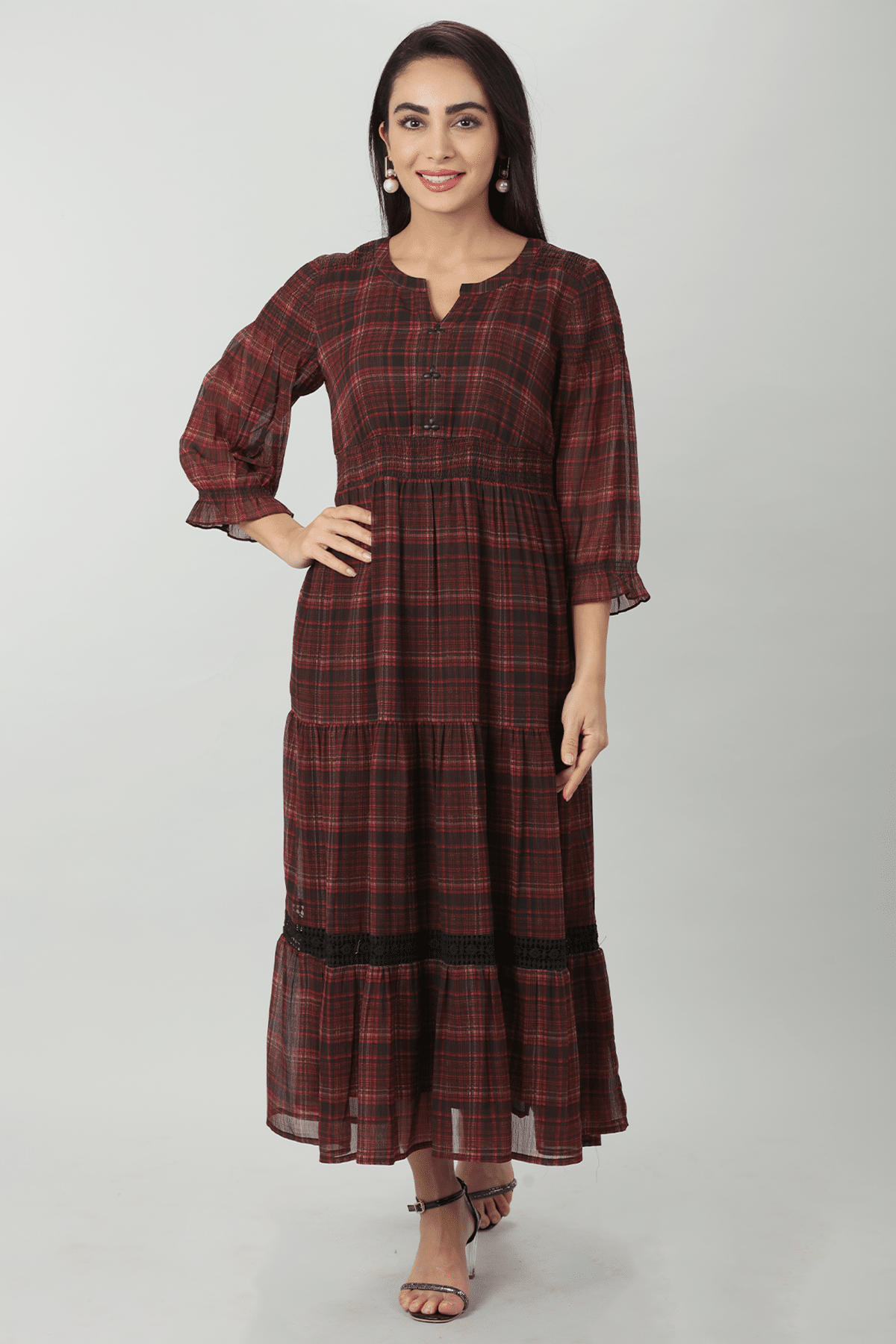 Rust Red Dress For Woman