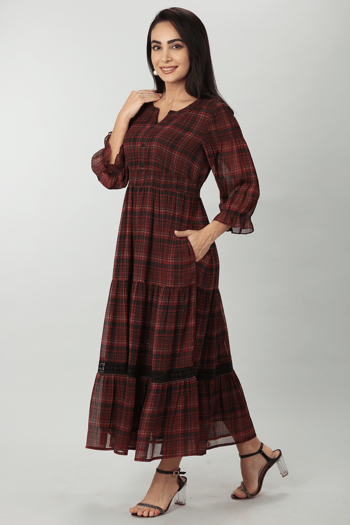 Rust Red Dress For Woman