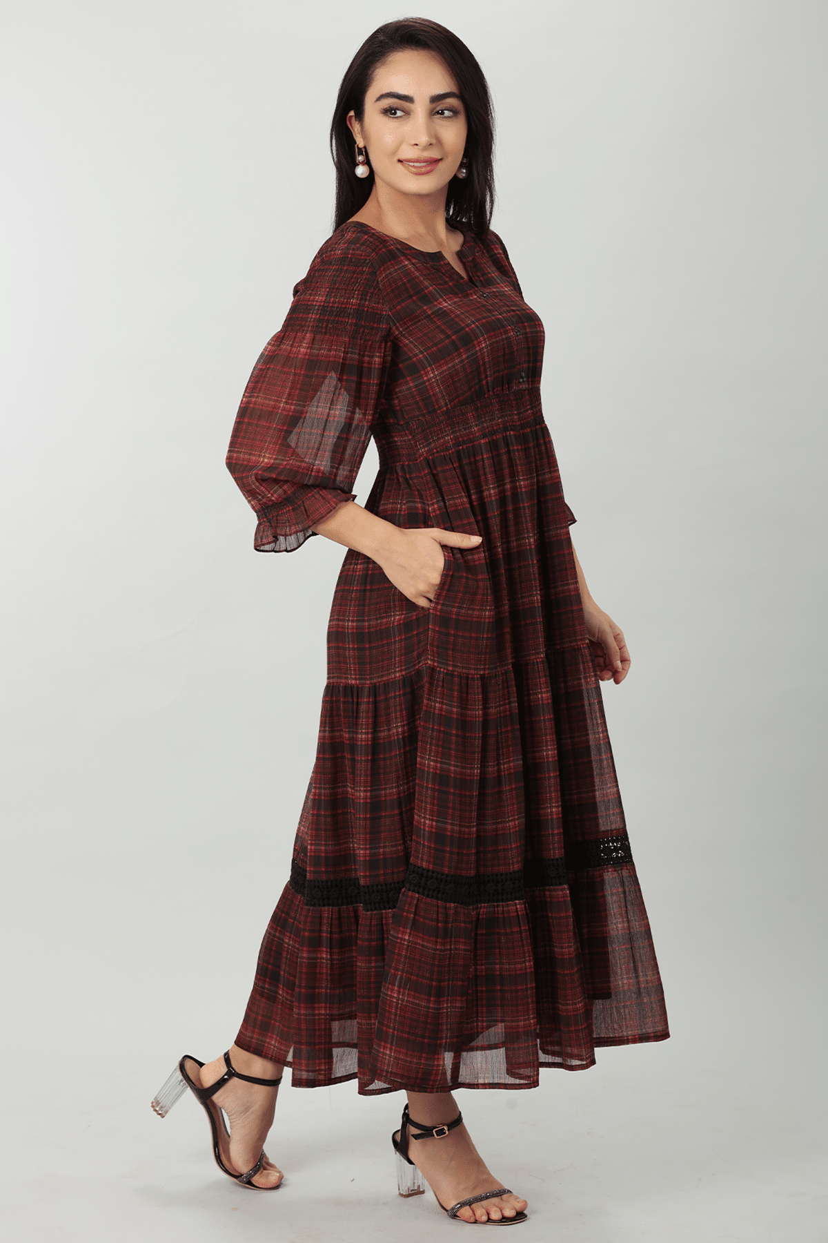 Rust Red Dress For Woman