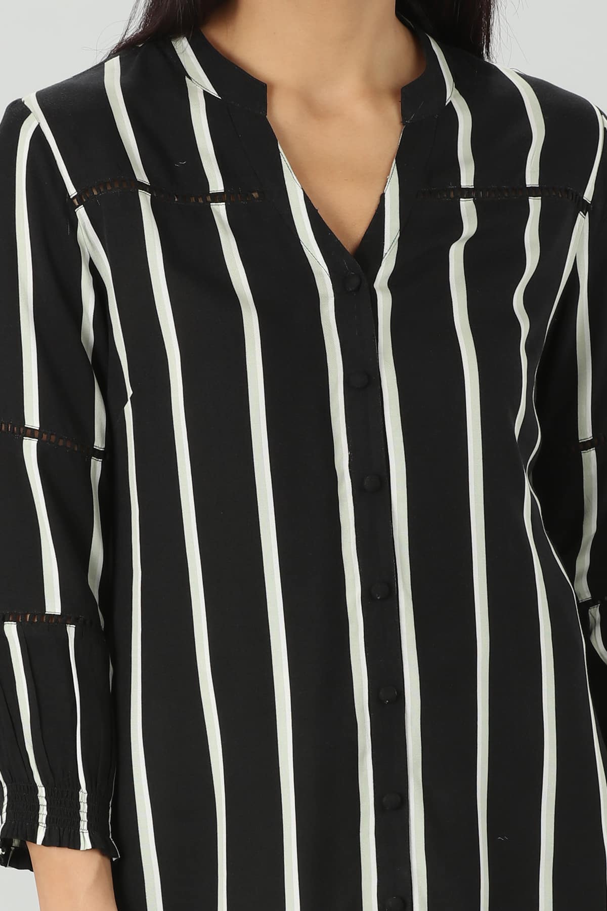 Black And White Shirt Striped For Women