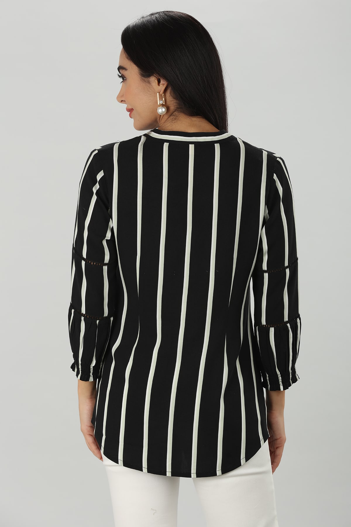 Black And White Shirt Striped For Women