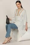 Embroidered Light Grey Top Woman