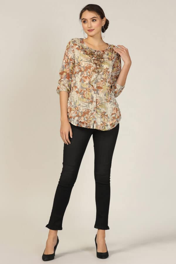 Printed Brown Top Women