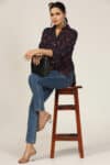 Printed Navy Shirt For Woman