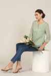 Printed Green Shirt Women