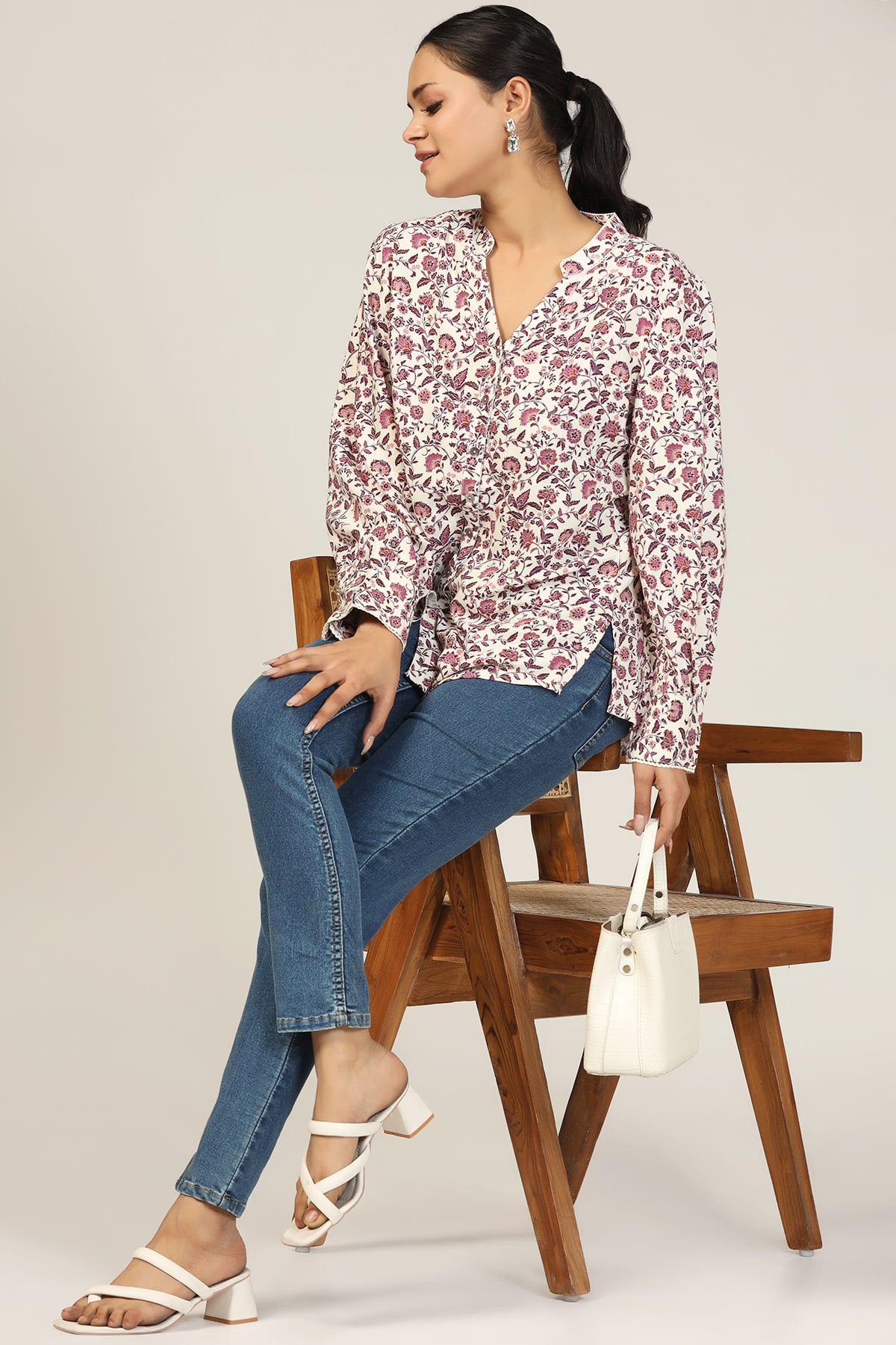 Printed Mauve Shirt For Women