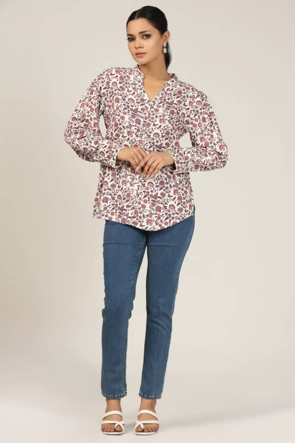 Printed Mauve Shirt For Women