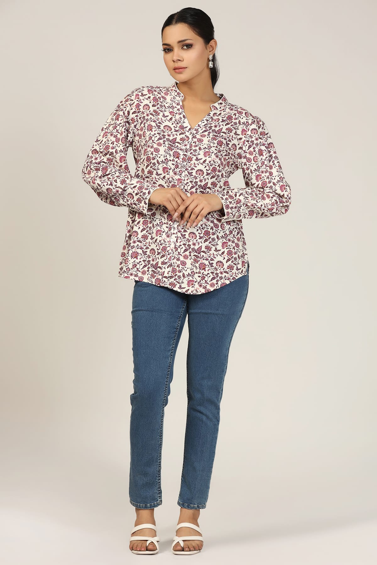 Printed Mauve Shirt For Women