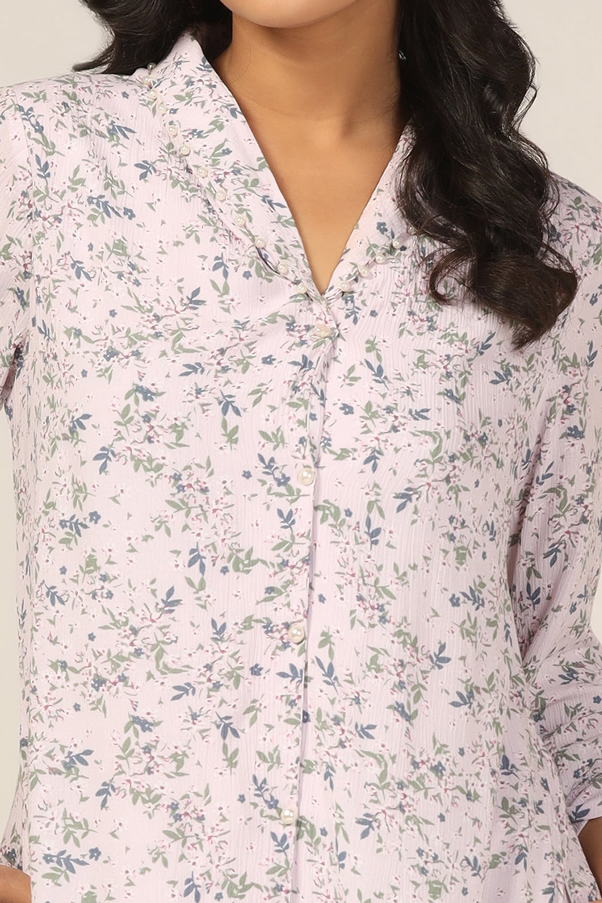 Printed Light Pink Dress Women