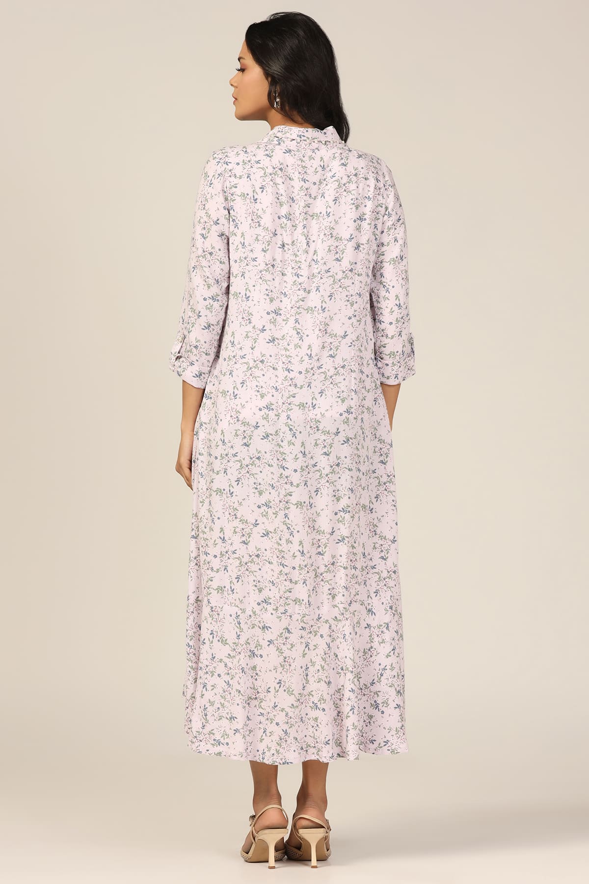 Printed Light Pink Dress Women