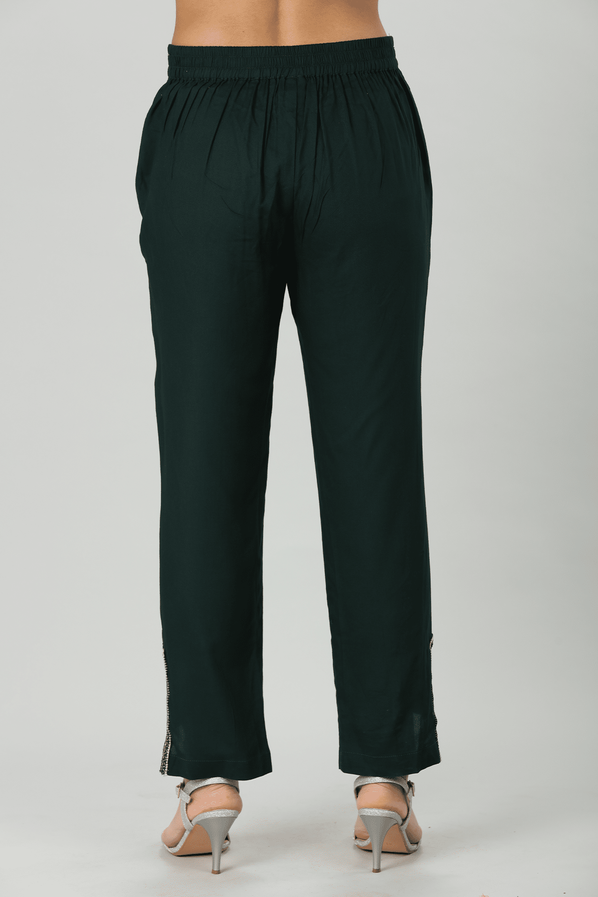 Solid Green Palazzo For Women
