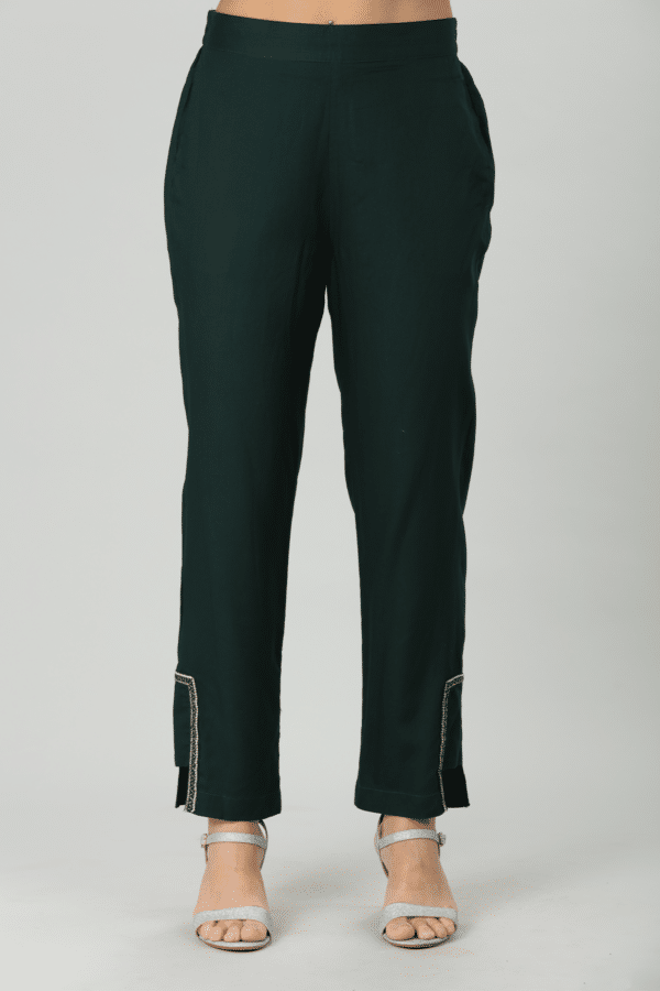 Solid Green Palazzo For Women