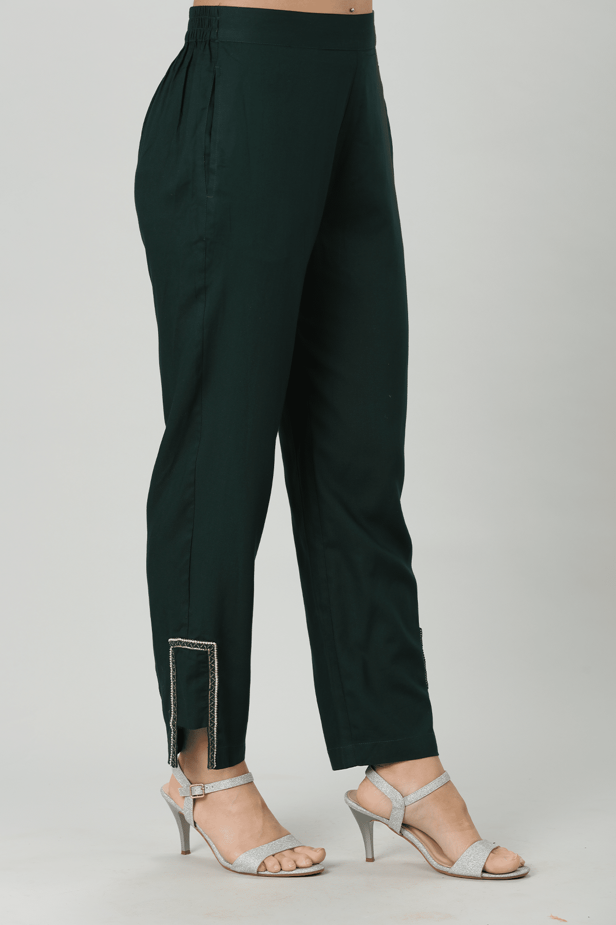 Solid Green Palazzo For Women