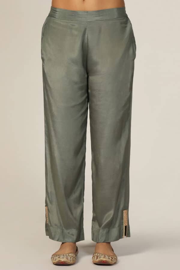 Embellished Green Palazzo For Woman