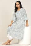 Printed Light Grey Kurta For Women