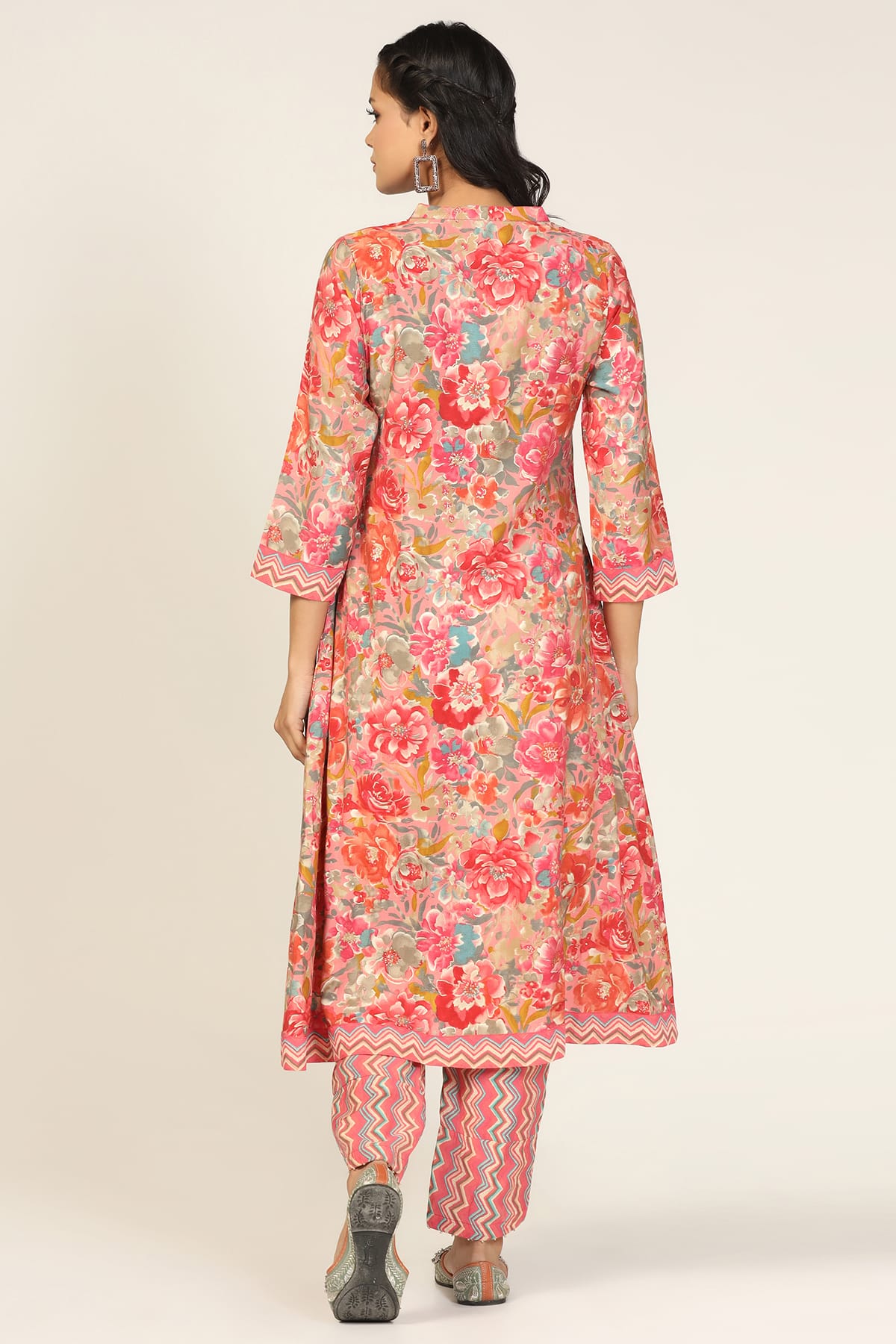 Printed Pink Kurti For Women