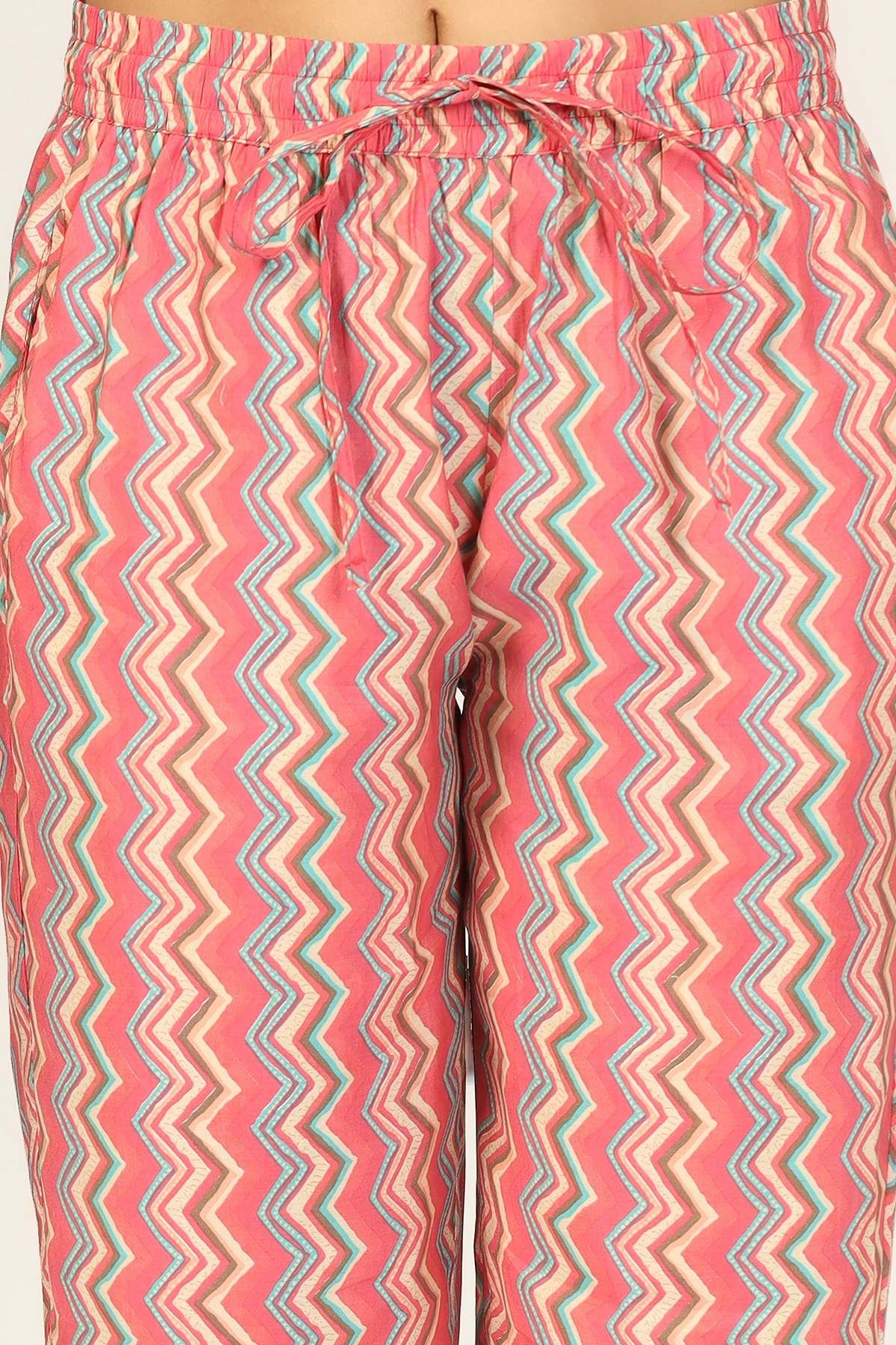 Pink Hand-Worked Poly Modal Palazzo - Image 4