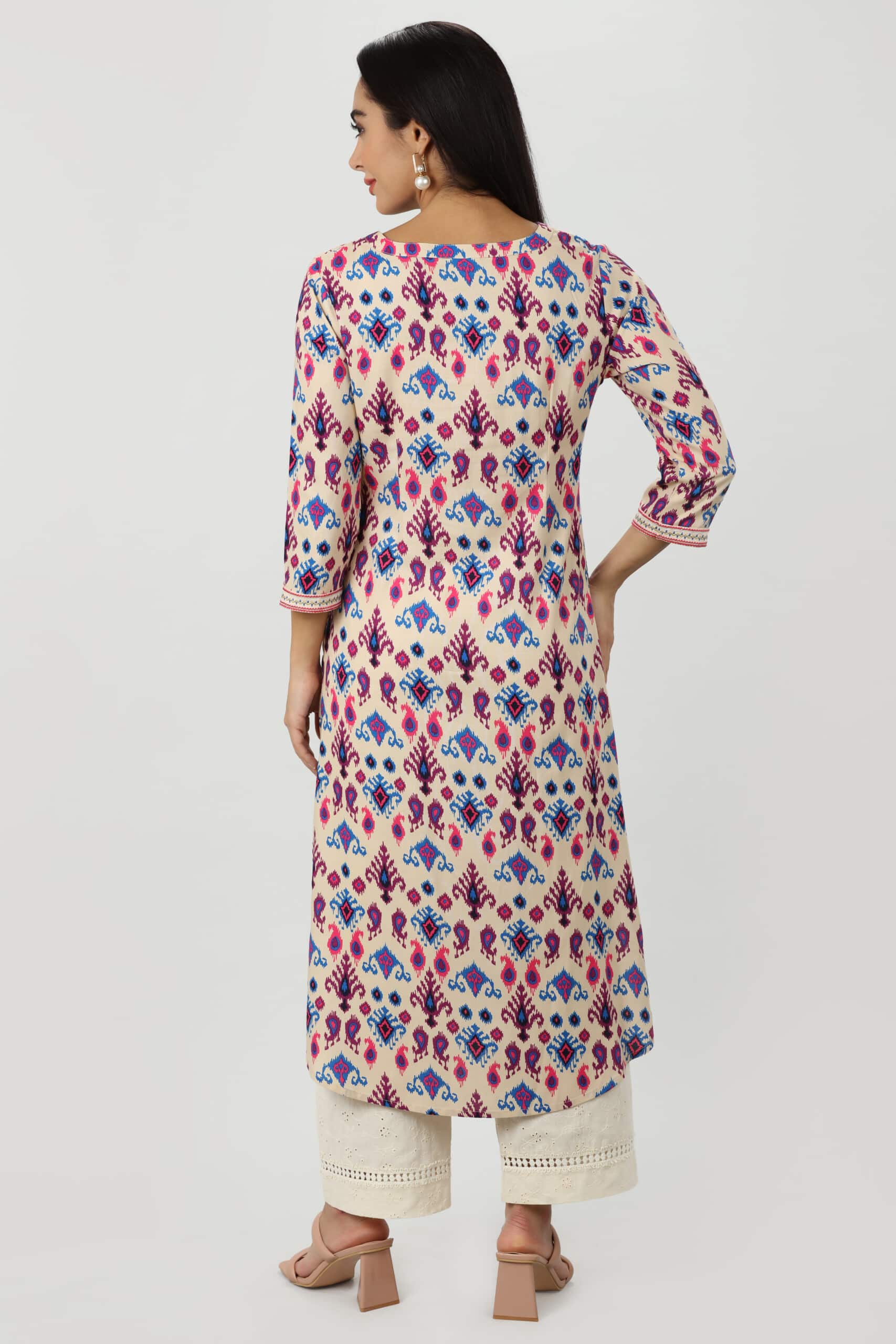 Embroidered Purple Kurta For Women