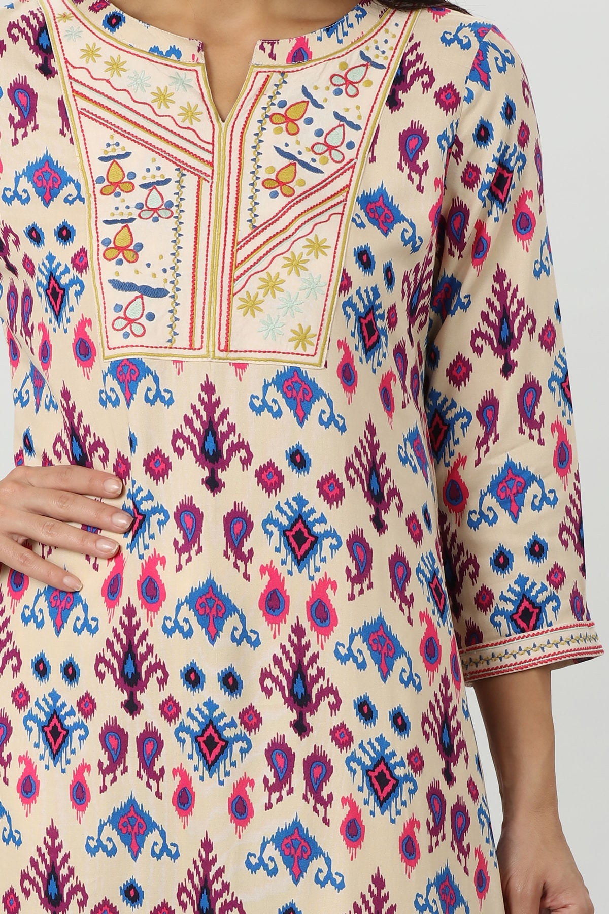 Embroidered Purple Kurta For Women
