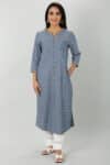 Embroidered Blue Kurta For Ladies