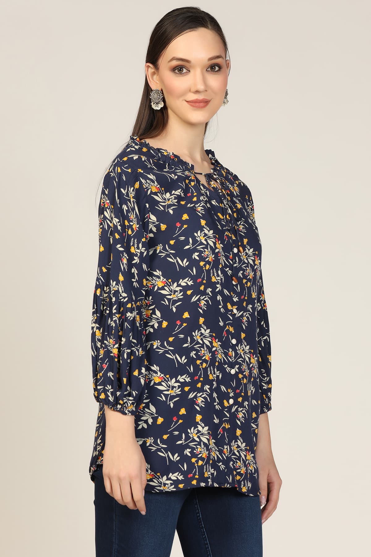 Printed Blue Top For Women
